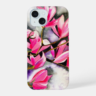 Acuarela de magnolia rosa