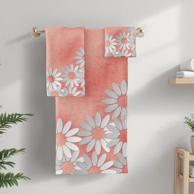 Acuarela de Peach y Flores blancas (Subido por el creador)