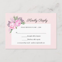 Acuarela De Peonies Rosados | RSVP