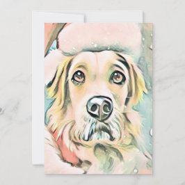 Acuarela de perro de Navidad vintage lindo