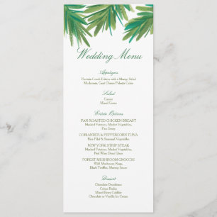 Acuarela de Pine Woods Menú Boda