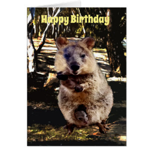 Acuarela de Quokka para mamás, tarjeta de cumpleañ