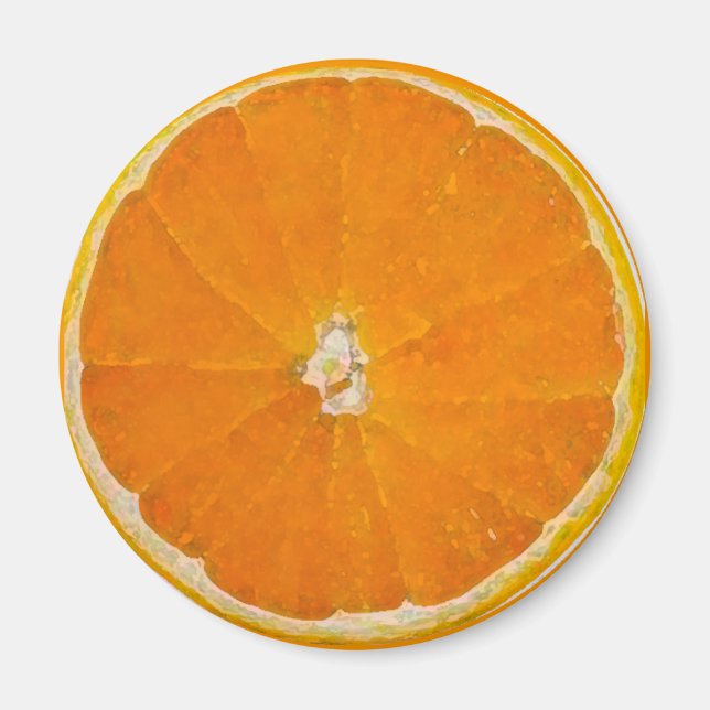 Acuarela de rebanada de naranja - imán (Frente)