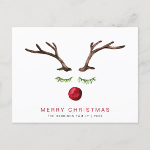 Acuarela de reno Mínimo moderno Feliz Navidad
