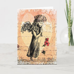 Acuarela de rogación del corazón de la tarjeta de