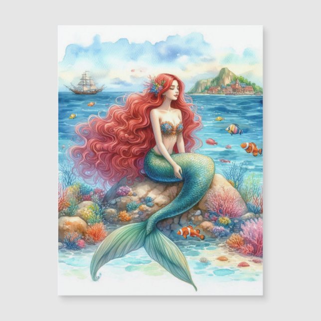 Acuarela de sirena magnética (Anverso)