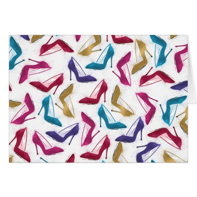 Acuarela de tacones altos de oro modernos (Anverso (Horizontal))