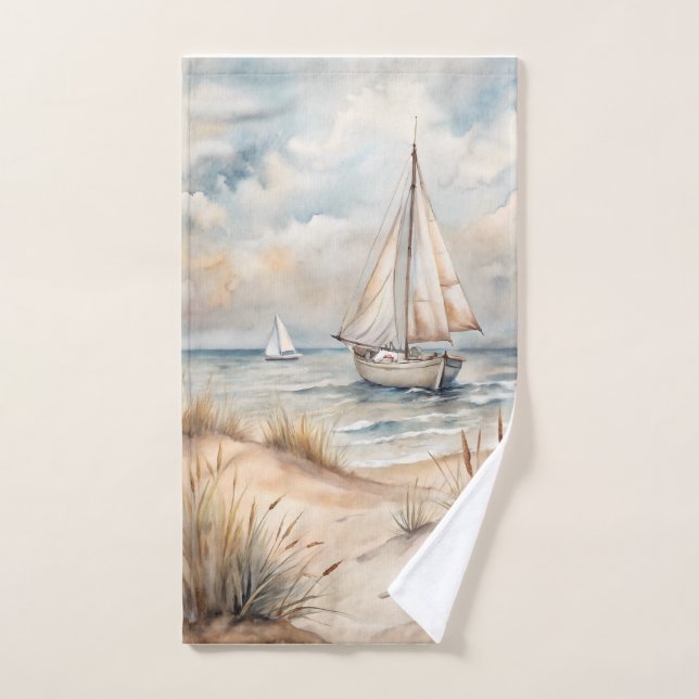 Acuarela de Vela Pacífica (Toalla de mano)