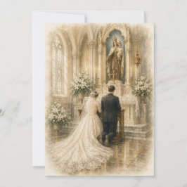 Acuarela del altar nupcial católico del Monte Carm