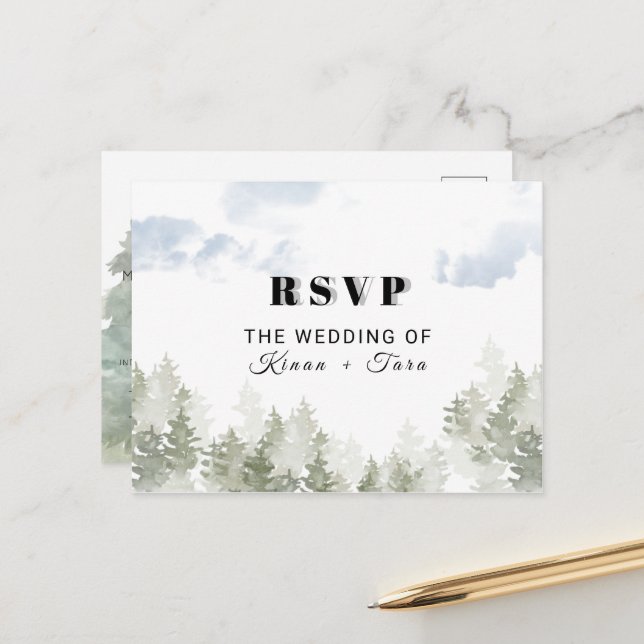 Acuarela del Boda de postales RSVP