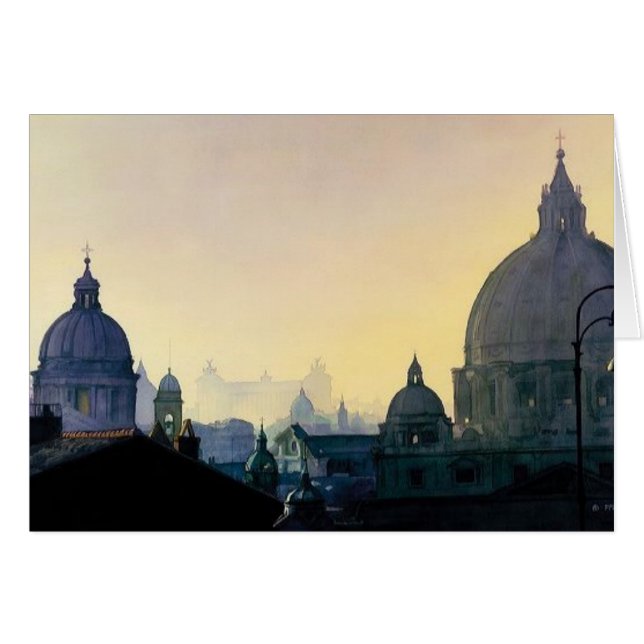 Acuarela del paisaje urbano de "siete colinas" (Anverso (Horizontal))