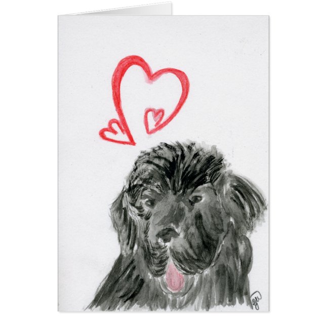 Acuarela del perro de Terranova del amor (Frente)