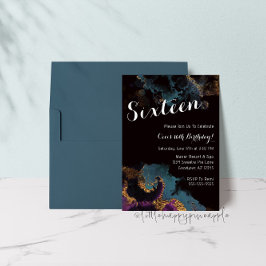 Acuarela Dieciséis invitaciones de cumpleaños