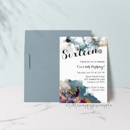 Acuarela Dieciséis invitaciones de cumpleaños