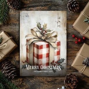Acuarela digital regalo vintage Navidad rojo blanc