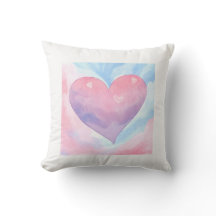 Acuarela Diseño cardíaco almohada de trazo