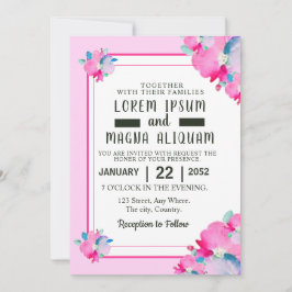 acuarela Diseño de tarjeta de invitación a boda de