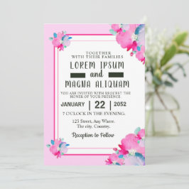 acuarela Diseño de tarjeta de invitación a boda de