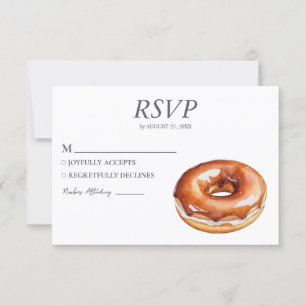Acuarela Donut RSVP Boda de tarjetas Dulce