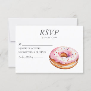 Acuarela Donut RSVP Boda de tarjetas Dulce