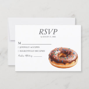 Acuarela Donut RSVP Boda de tarjetas Dulce