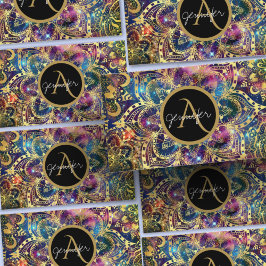 acuarela dorada y tarjeta de visita nebulosa manda