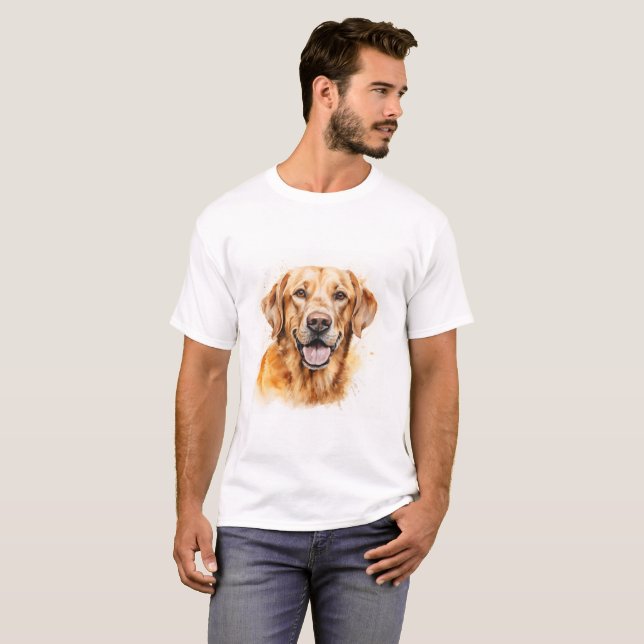 Acuarela Dorado Labrador Recuperador Camiseta de P (Anverso completo)