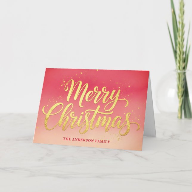 Acuarela elegante Feliz Navidad Artística (Anverso)