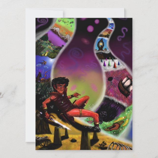 acuarela fantasía arte guerrero dimensiones secret (Anverso)