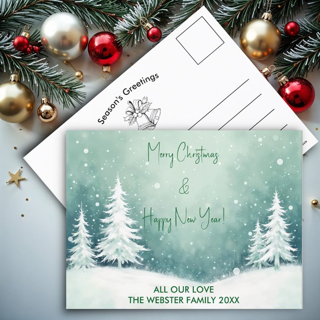 Acuarela Feliz Navidad y Feliz Año Nuevo (Subido por el creador)