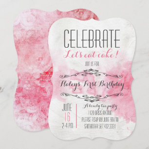 Acuarela Fiesta de té Invitación de cumpleaños