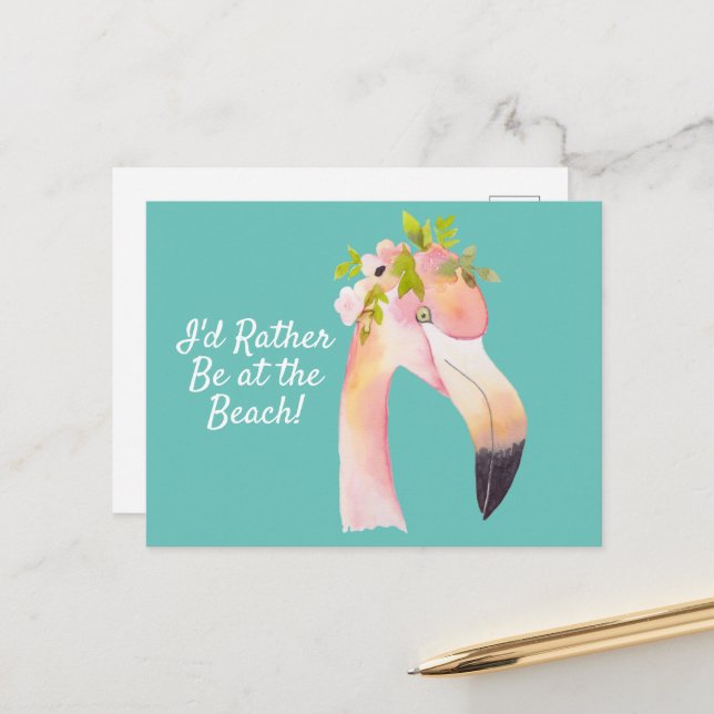 acuarela flamenca - en la postal de la playa (Anverso/Reverso In Situ)