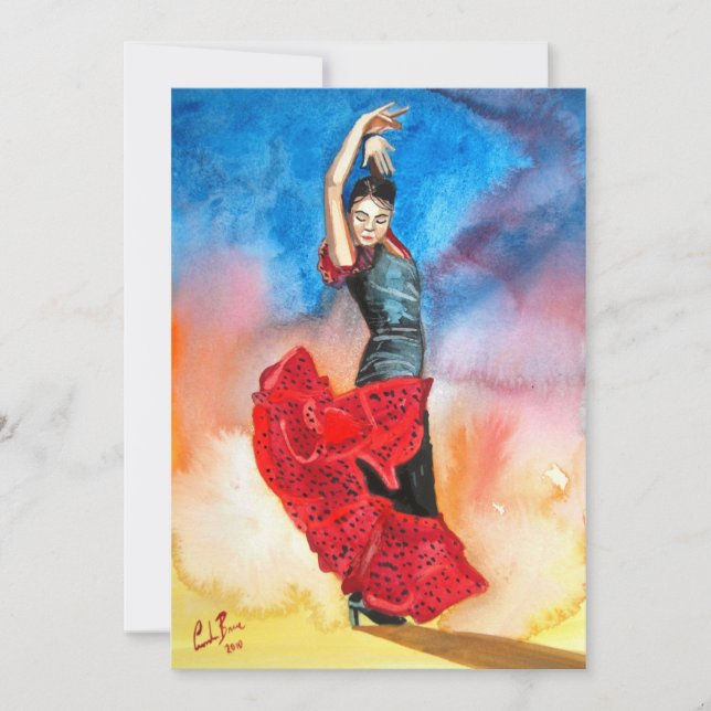 acuarela FLAMENCO DANCER (Anverso)