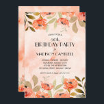 Acuarela Floral 50.ª invitaciones a fiestas de cum<br><div class="desc">Hermosas flores de color naranja y elegantes hojas resaltan las invitaciones de la fiesta de cumpleaños de estas mujeres,  divertidas para cualquier edad. COINCIDIENDO con los artículos de nuestra tienda.</div>
