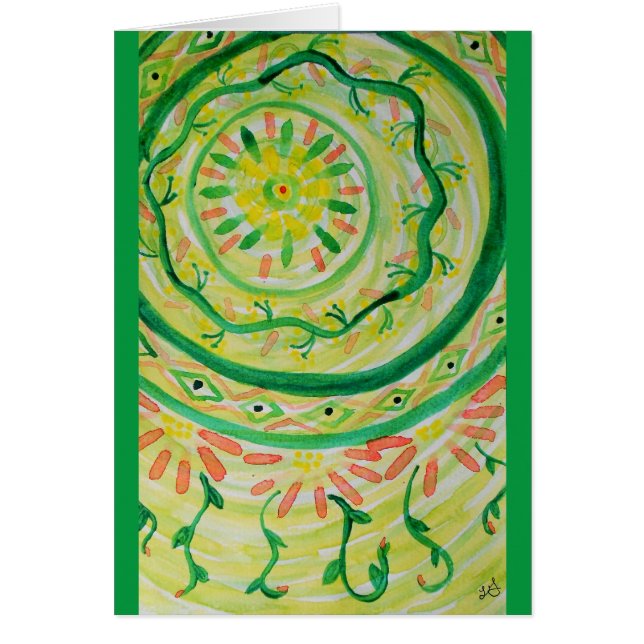 Acuarela floral abstracta de la mandala (Frente)