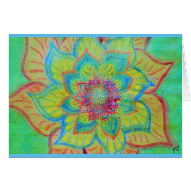 Acuarela floral abstracta vibrante (Anverso (Horizontal))