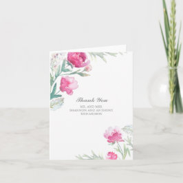 acuarela floral - agradecimiento de boda con peoní