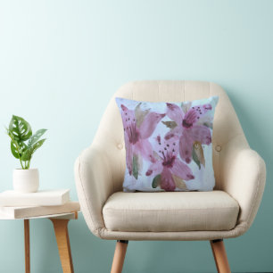 Acuarela floral almohada de lanzamiento floral