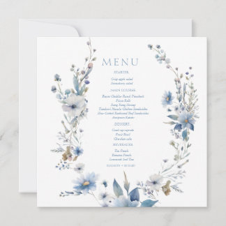 Acuarela Floral Azul Polvoriento Bodas de florecim