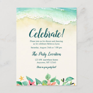 Acuarela Floral Beach Bat Mitzvah Recepción