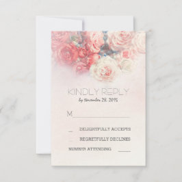 acuarela floral bodas rosa tarjetas RSVP
