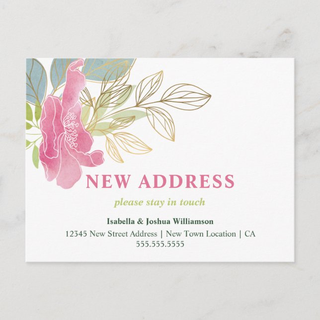 Acuarela floral de bonito | Invitación móvil (Anverso)