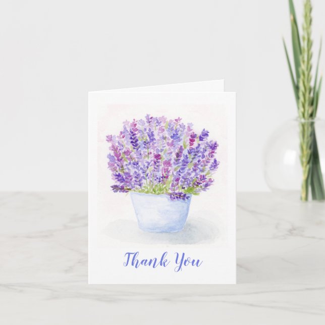Acuarela Floral de Lavanda THANK YOU  (Anverso)