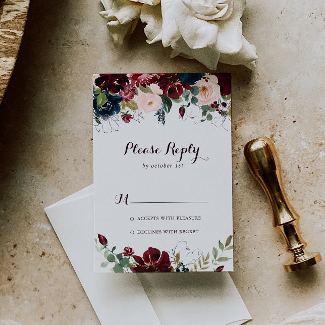 Acuarela Floral de otoño ilustrada RSVP (Subido por el creador)