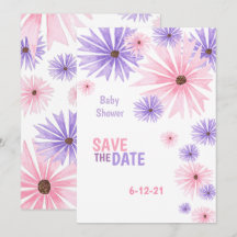 acuarela floral ducha de bebé salva la tarjeta de 