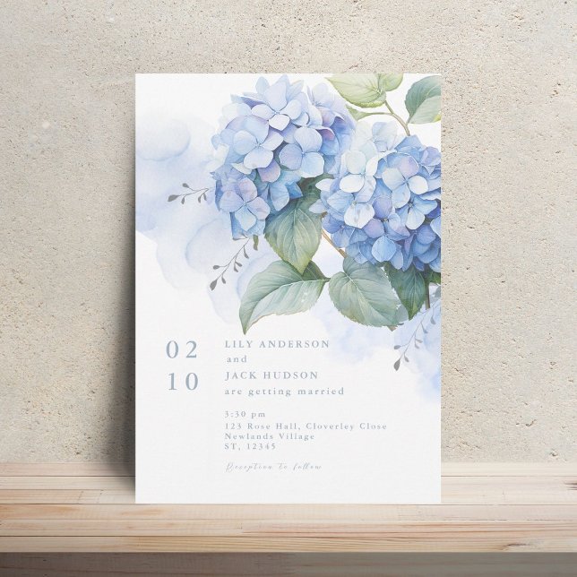 Acuarela Floral Hidrangea Invitación a la boda (Subido por el creador)