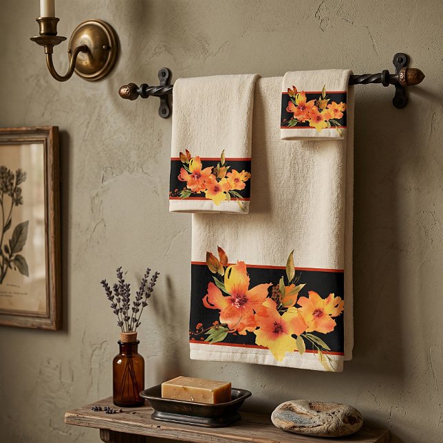 Acuarela floral naranja otoño   (Subido por el creador)