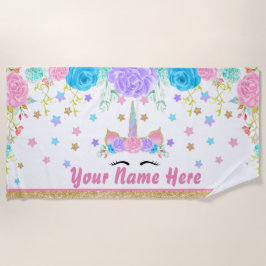 Acuarela floral personalizada de la toalla de