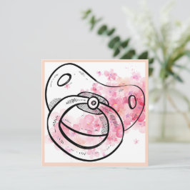 Acuarela Floral Rosa- Invitación Baby Shower