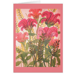 Acuarela floral rosada abstracta